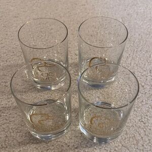 Gold Accent Ducks Unlikited Whiskey Glass Set of Four
